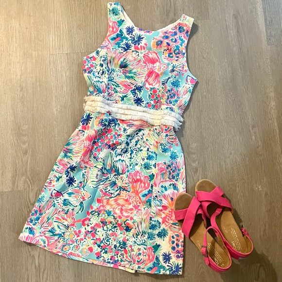 Lilly Pulitzer Arden Sheath Dress Serene Blue Gypsea NWOT S - Picture 5 of 12